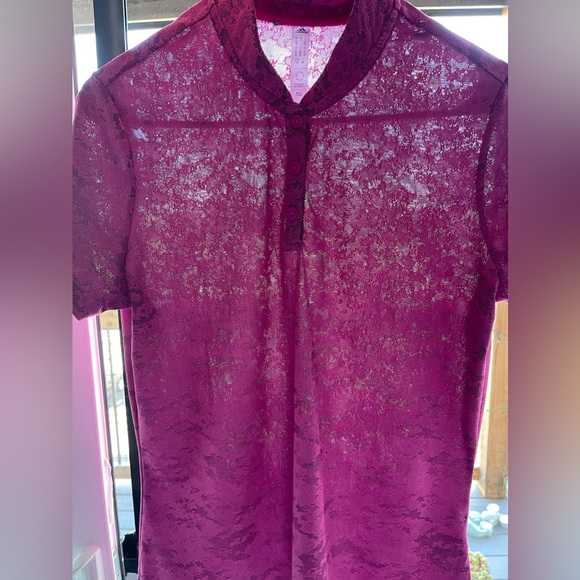 Adidas Golf Top - Fuchsia Color & Sheer - Size Large - Picture 10 of 11